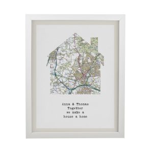Personalised Present Day Map Home Framed Prints: 9 - Framed Prints By Gift Moments