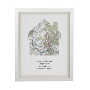 Personalised Present Day Map Home Framed Prints: 9 - Framed Prints By Gift Moments