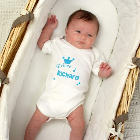 Personalised Prince Baby Vest: 1 - Baby Clothing By Gift Moments