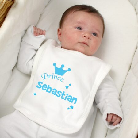 Personalised Prince Bib: 1 - Baby Clothing By Gift Moments