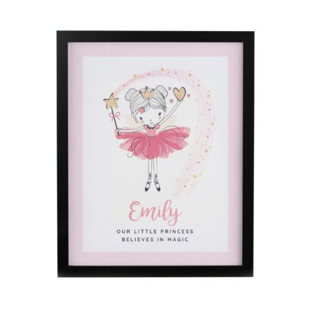 Personalised Princess Ballerina Framed Prints: 8 - Framed Prints By Gift Moments