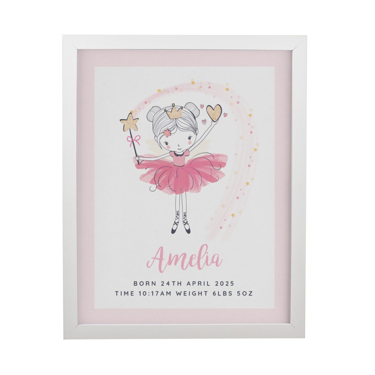 Personalised Princess Ballerina Framed Prints: 9 - Framed Prints By Gift Moments