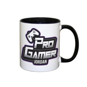 Personalised Pro Gamer Black Handled Mug: 2 - Mugs By Gift Moments