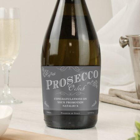 Personalised ’Prosecco O’Clock’ Bottle of Prosecco: 2 - Alcohol By Gift Moments