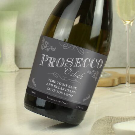 Personalised ’Prosecco O’Clock’ Bottle of Prosecco: 3 - Alcohol By Gift Moments