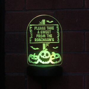 Personalised Pumpkin Patch Halloween Solar Light: 2 - Solar Lights By Gift Moments
