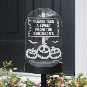 Personalised Pumpkin Patch Halloween Solar Light: 5 - Solar Lights By Gift Moments