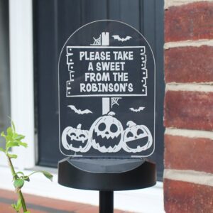 Personalised Pumpkin Patch Halloween Solar Light: 8 - Solar Lights By Gift Moments