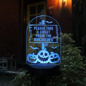 Personalised Pumpkin Patch Halloween Solar Light: 3 - Solar Lights By Gift Moments