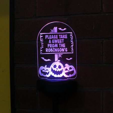 Personalised Pumpkin Patch Halloween Solar Light: 4 - Solar Lights By Gift Moments