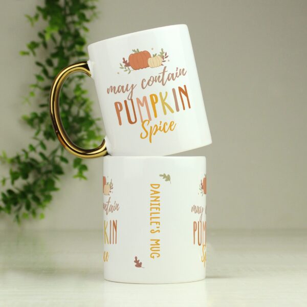 Personalised Pumpkin Spice Gold Handle Mug: 1 - Mugs By Gift Moments
