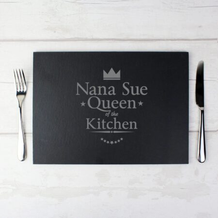 Personalised Queen of the Kitchen Slate Placemat: 3 - Placemats By Gift Moments