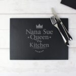 Personalised Queen of the Kitchen Slate Placemat: 1 - Placemats By Gift Moments