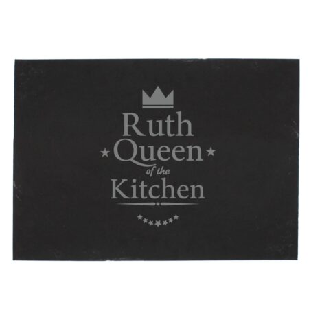 Personalised Queen of the Kitchen Slate Placemat: 4 - Placemats By Gift Moments