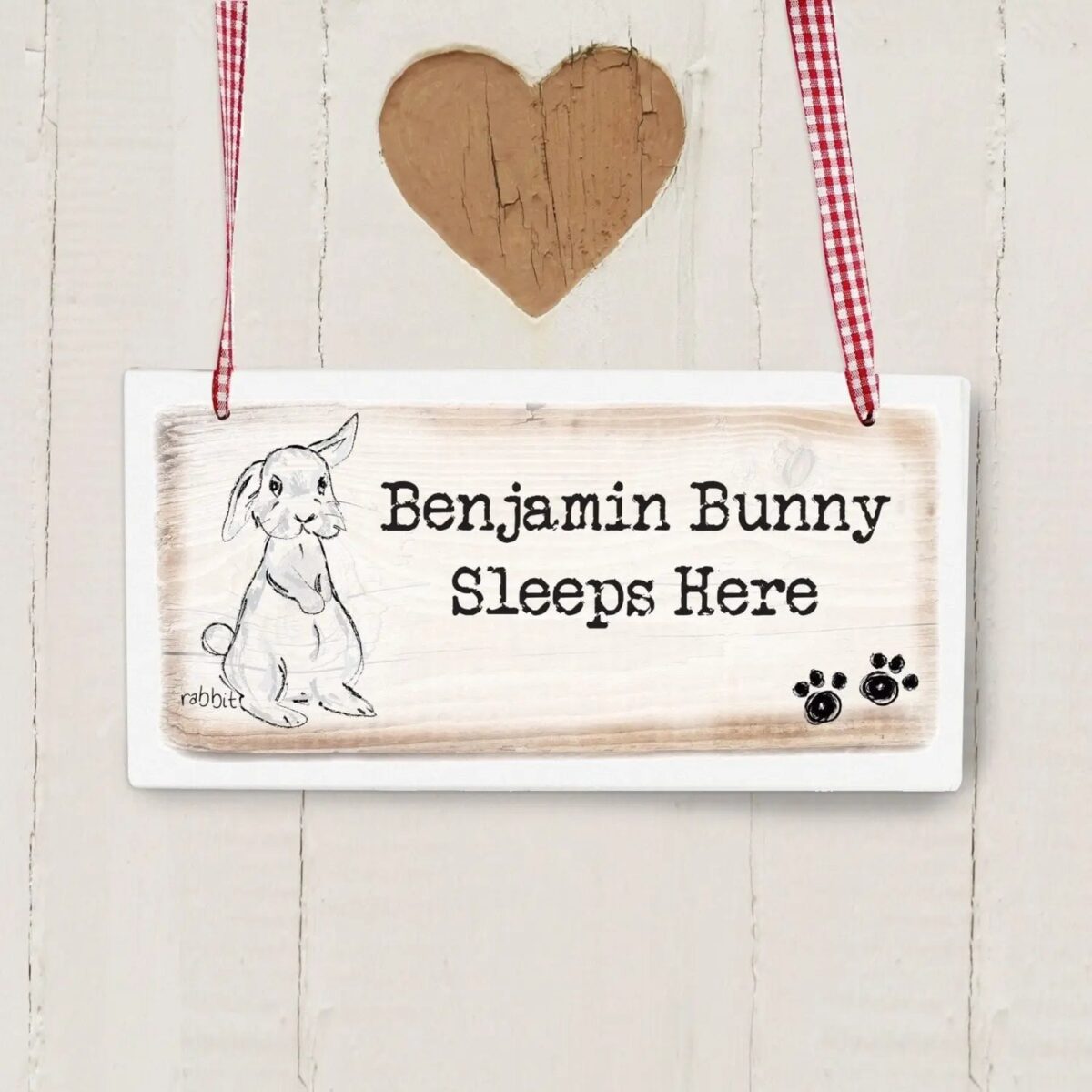 Personalised Rabbit Wooden Sign: 1 - Signs & Plaques By Gift Moments