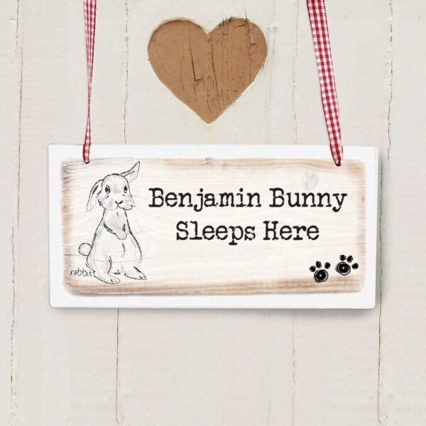 Personalised Rabbit Wooden Sign: 1 - Signs & Plaques By Gift Moments