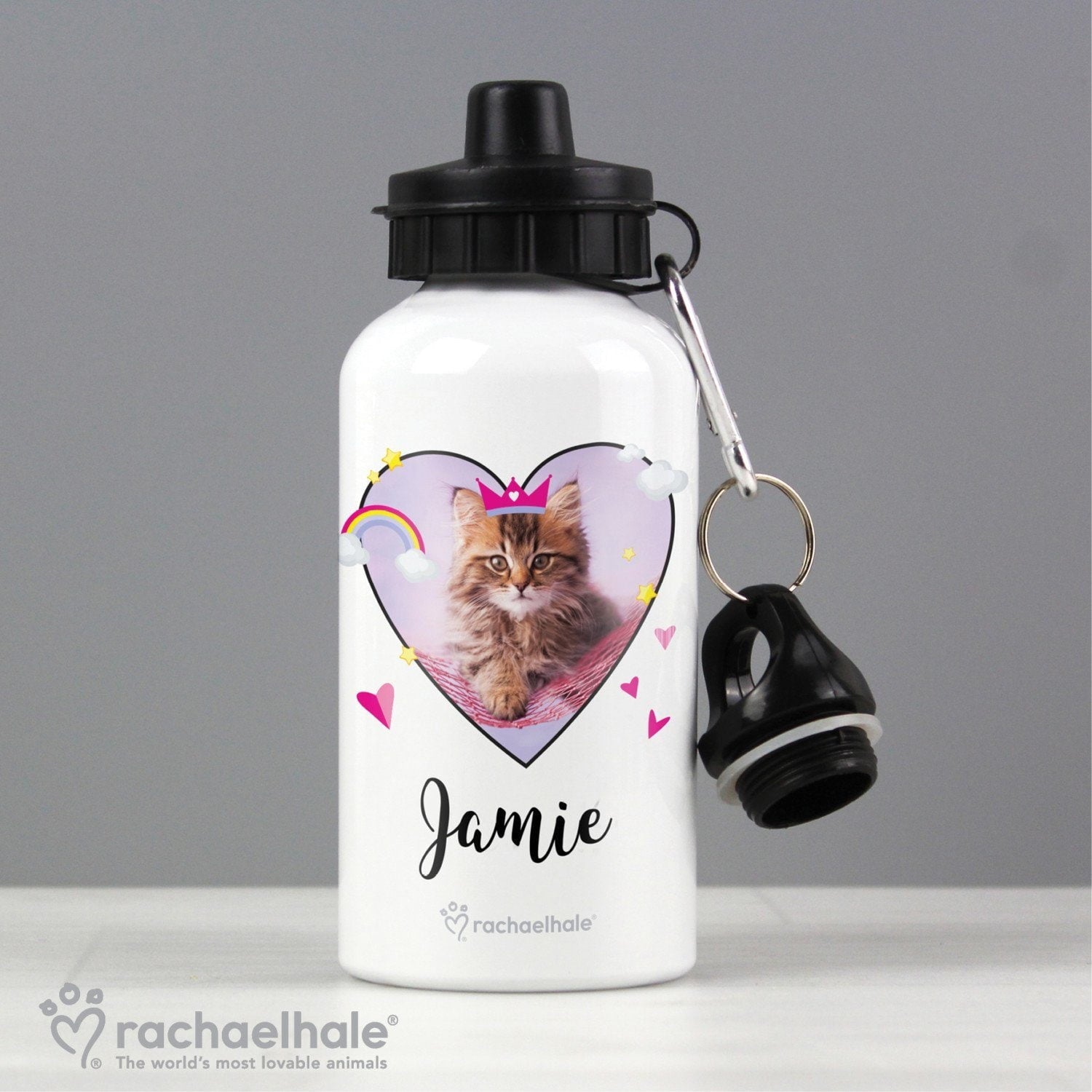 Personalised Rachael Hale Cute Cat Drinks Bottle: 1 - Kids Bottles By Rachael Hale