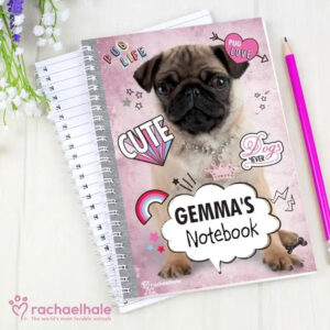 Personalised Rachael Hale Doodle Pug A5 Notebook: 2 - Notebooks By Rachael Hale