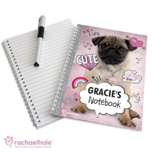 Personalised Rachael Hale Doodle Pug A5 Notebook: 4 - Notebooks By Rachael Hale