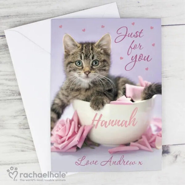 Personalised Rachael Hale ’Just for You’ Kitten Card: 1 - Greeting Cards By Rachael Hale