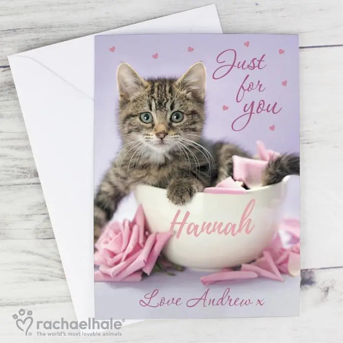 Personalised Rachael Hale ’Just for You’ Kitten Card: 1 - Greeting Cards By Rachael Hale