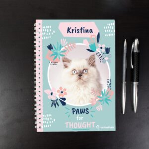 Personalised Rachael Hale ’Paws for Thought’ Cat A5 Notebook: 1 - Notebooks By Rachael Hale