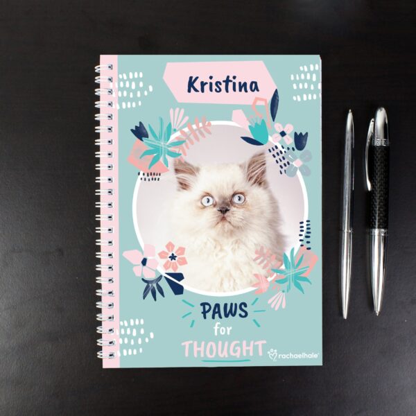 Personalised Rachael Hale ’Paws for Thought’ Cat A5 Notebook: 1 - Notebooks By Rachael Hale