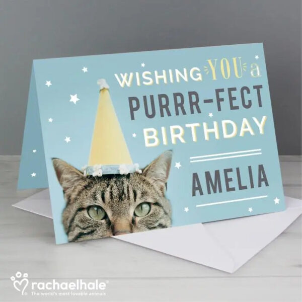 Personalised Rachael Hale Purr-fect Birthday Card: 2 - Greeting Cards By Rachael Hale