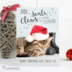 Personalised Rachael Hale Santa Claws Christmas Cat Card: 1 - Greeting Cards By Rachael Hale