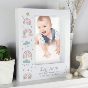 Personalised Rainbow 5x7 Box Photo Frame: 1 - Photo Frames By Gift Moments