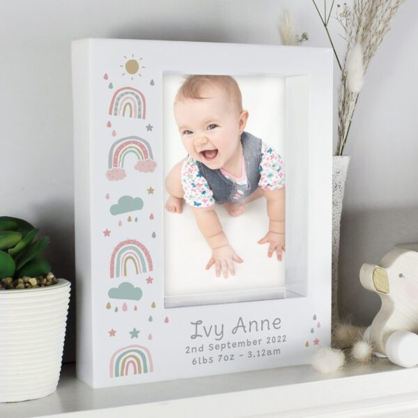 Personalised Rainbow 5x7 Box Photo Frame: 1 - Photo Frames By Gift Moments