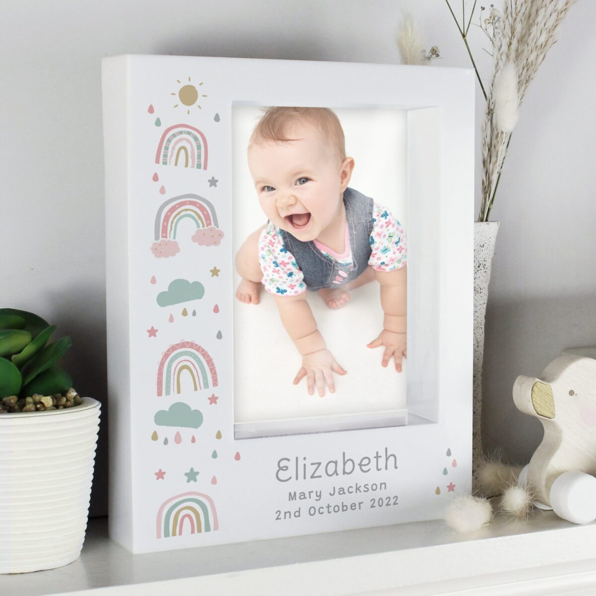 Personalised Rainbow 5x7 Box Photo Frame: 3 - Photo Frames By Gift Moments