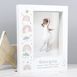 Personalised Rainbow 5x7 Box Photo Frame: 4 - Photo Frames By Gift Moments