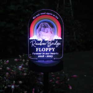 Personalised Rainbow Bridge Pet Memorial Outdoor Solar Light: 8 - Solar Lights By Gift Moments