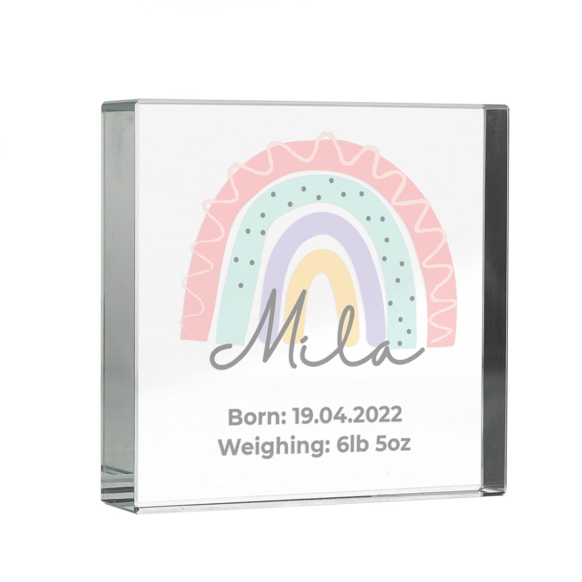 Personalised Rainbow Crystal Token: 5 - Crystal Tokens By Gift Moments