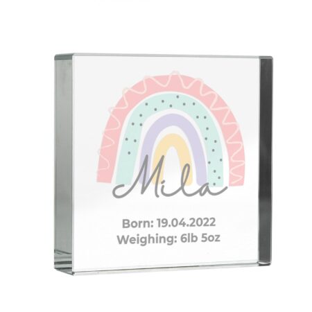 Personalised Rainbow Crystal Token: 5 - Crystal Tokens By Gift Moments