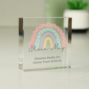 Personalised Rainbow Crystal Token: 4 - Crystal Tokens By Gift Moments