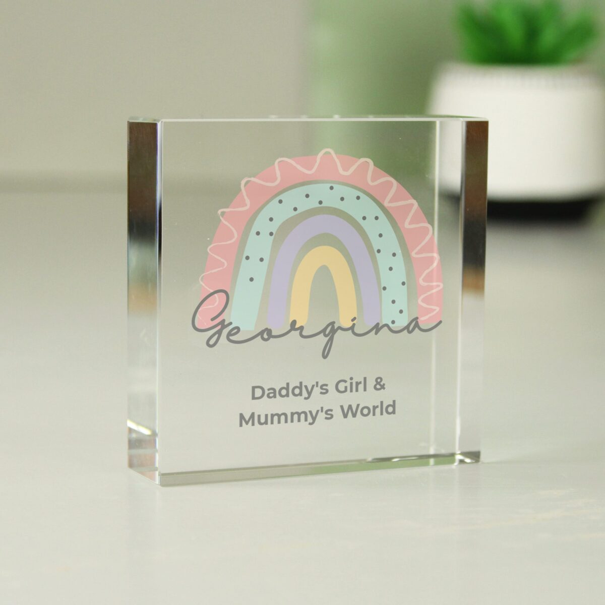 Personalised Rainbow Crystal Token: 2 - Crystal Tokens By Gift Moments