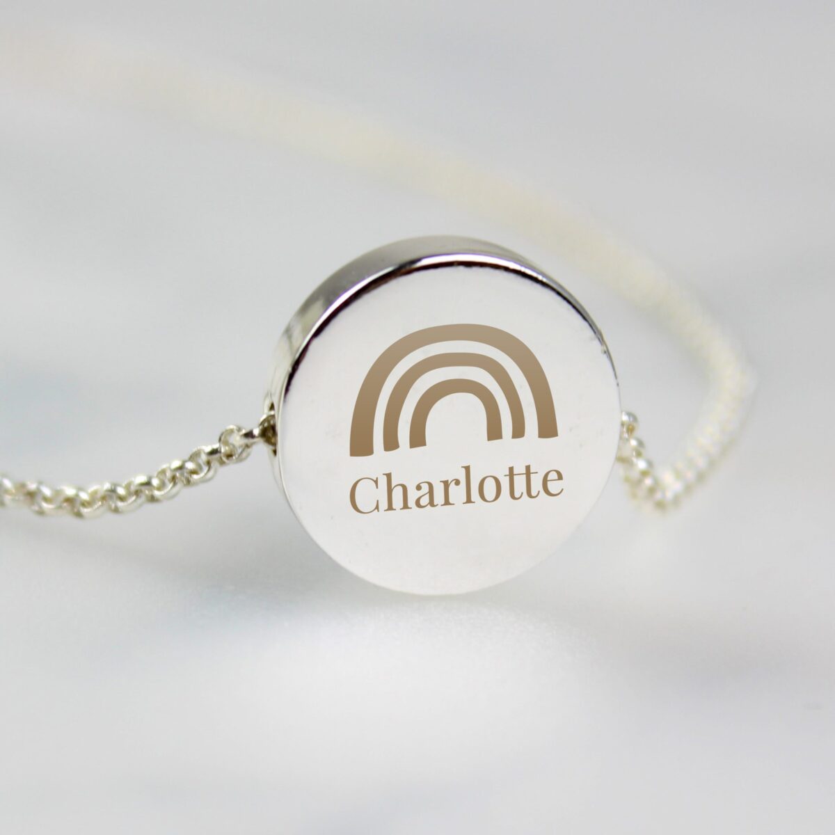 Personalised Rainbow Disc Necklace: 3 - Necklaces By Gift Moments