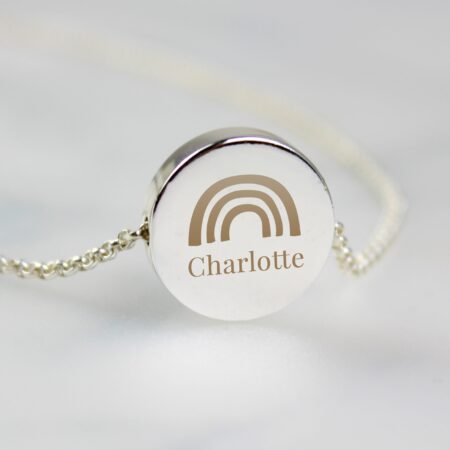 Personalised Rainbow Disc Necklace: 3 - Necklaces By Gift Moments