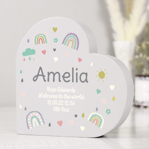 Personalised Rainbow Free Standing Heart ornament: 1 - Ornaments By Gift Moments