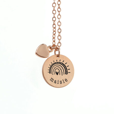 Personalised Rainbow Matte Heart & Disc Necklaces: 8 - Necklaces By Gift Moments