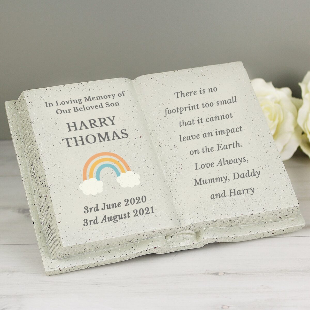 Personalised rainbow memorial book