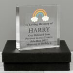 Personalised Rainbow Memorial Crystal Token: 1 - Crystal Tokens By Gift Moments