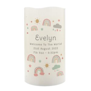 Personalised Rainbow Night Light LED Candle: 5 - LED Lighting By Gift Moments
