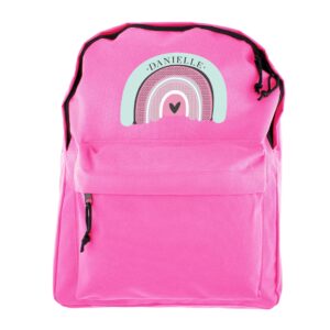 Personalised Rainbow Pink Backpack: 5 - Kids Bags By Gift Moments