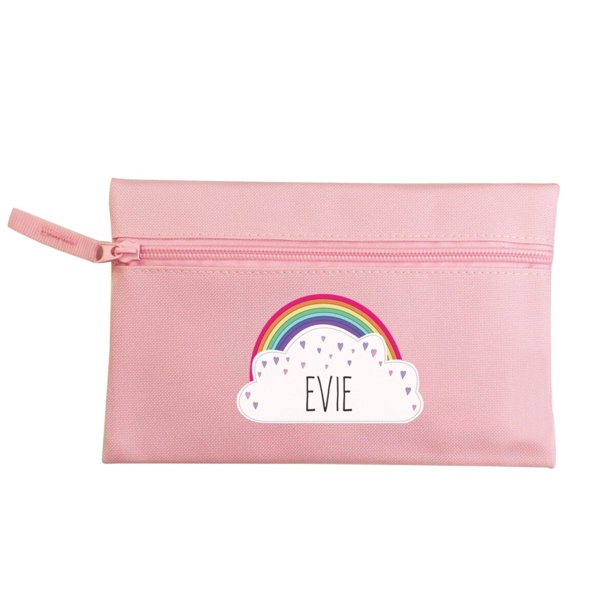 Personalised rainbow pink pencil case