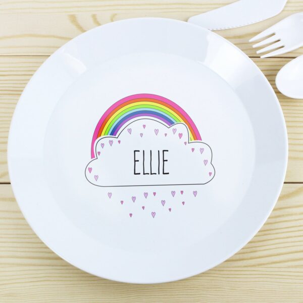 Personalised Rainbow Plastic Plate: 1 - Tableware By Gift Moments