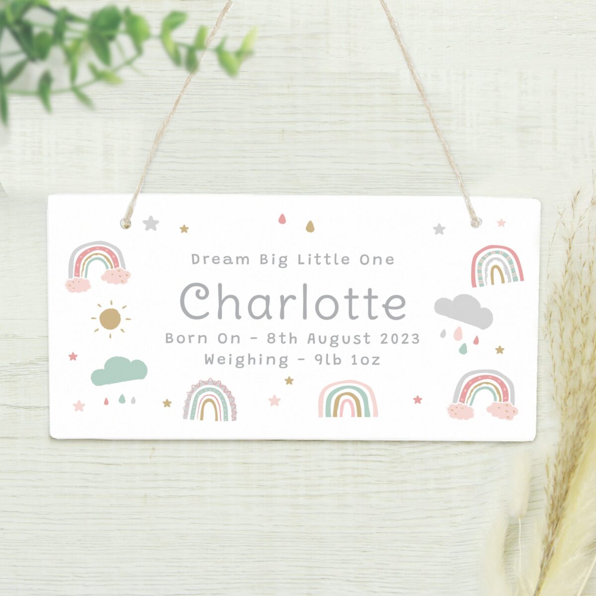 Personalised Rainbow Wooden Sign: 2 - Signs & Plaques By Gift Moments