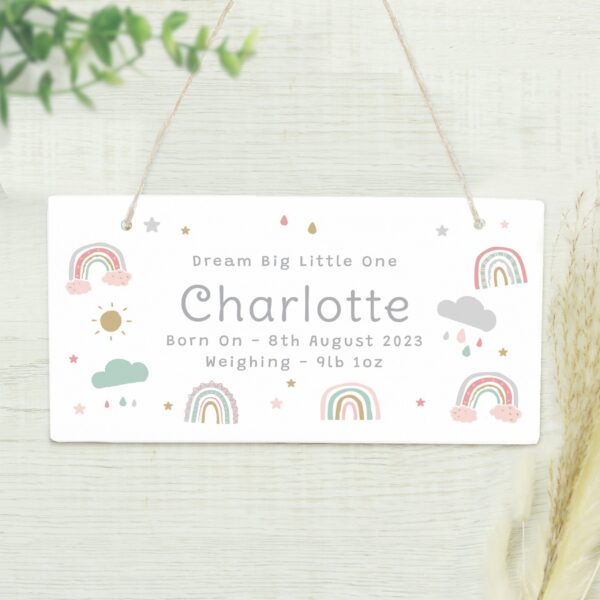 Personalised Rainbow Wooden Sign: 2 - Signs & Plaques By Gift Moments